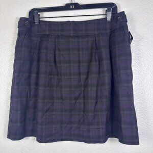 Halogen Nordstrom Purple Plaid Pleated Mini Skirt 14P Petite HA254327MP New